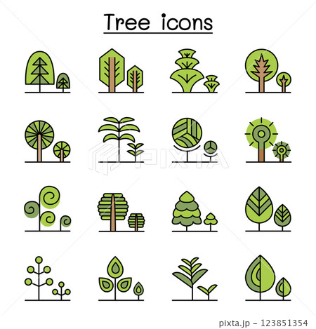 Tree, forest , park icon set Tree, forest , park icon set 123851354