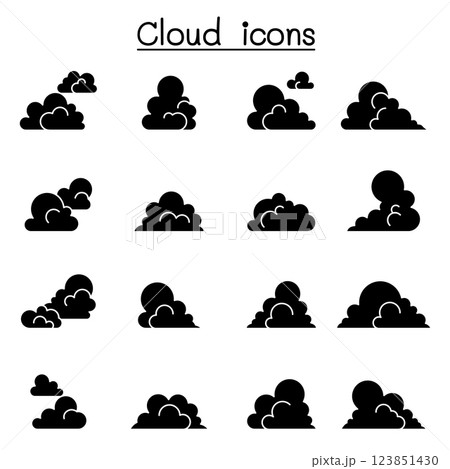 Cloud icon set in glyph style 123851430