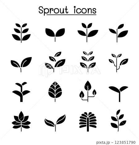 Sprout icon set in glyph style 123851790