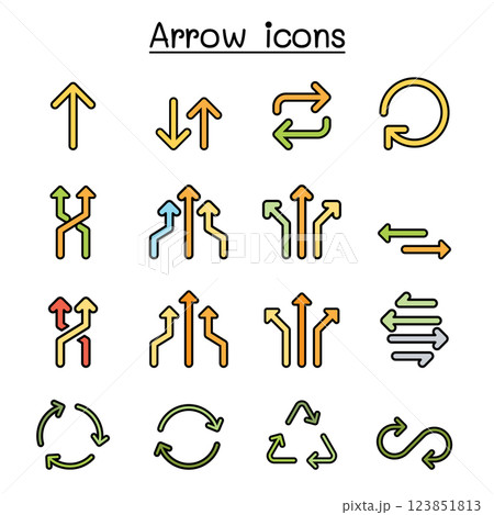 Arrow icon set vector illustration graphic design in colorline style Arrow icon set vector illustration graphic design in colorline style 123851813