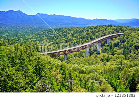北海道上士幌町　三国峠 松見大橋を望む絶景 123851882