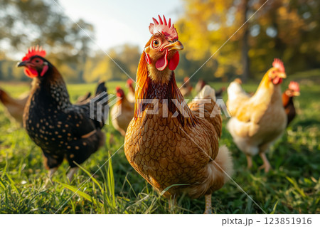 穏やかな田舎の鶏農場 穏やかな田舎の鶏農場 123851916