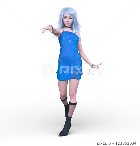 ロングヘアの女性 ロングヘアの女性 123852034