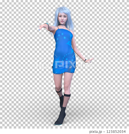 ロングヘアの女性 ロングヘアの女性 123852034