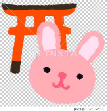 Simple illustration, crayon touch, Year of the Rabbit 123852196