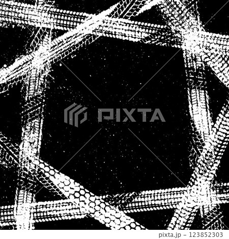 Tire tracks white frame Tire tracks white frame 123852303