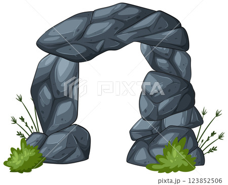 Stone Archway with Greenery 123852506