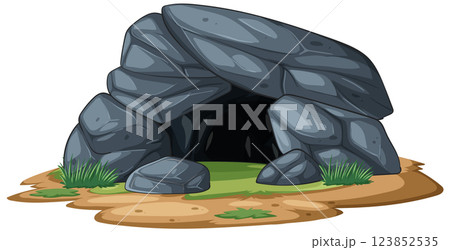Rocky Cave Entrance Illustration Rocky Cave Entrance Illustration 123852535