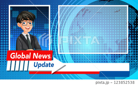 Animated Global News Broadcast Template 123852538