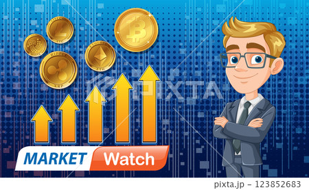 Cryptocurrency Market Growth Illustration 123852683