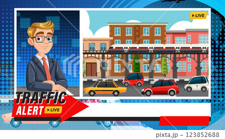 Live Traffic Alert Illustration 123852688