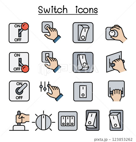 Switch icon set in colorline style 123853262