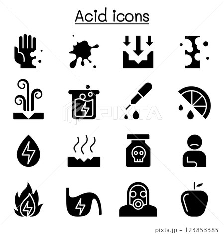 Acid icon set in glyph style 123853385