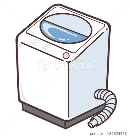 シンプルな全自動洗濯機イラスト 123853488