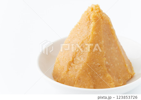 お皿に盛りつけた米味噌(白) お皿に盛りつけた米味噌(白) 123853726