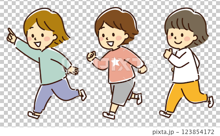 孩子們指著和跑 123854172