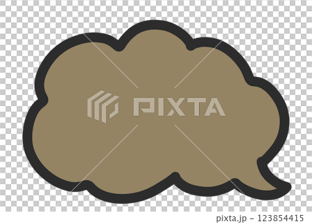Brown simple cloudy speech bubble Brown simple cloudy speech bubble 123854415