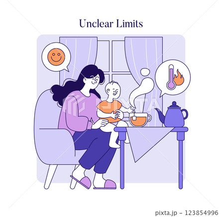 Permissive parenting style focuses on nurturing and promoting emotional connection, often leading to unclear limits. This illustration emphasizes the relaxed approach to parenting through playful Permissive parenting style focuses on nurturing and promoting emotional connection, often leading to unclear limits. This illustration emphasizes the relaxed approach to parenting through playful 123854996