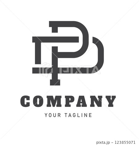 Simple Vintage Style D and P Letter Logo Design. Classic and elegant PD logo template. Creative logo for company name or identity, personal brand, business or creative industry 123855071
