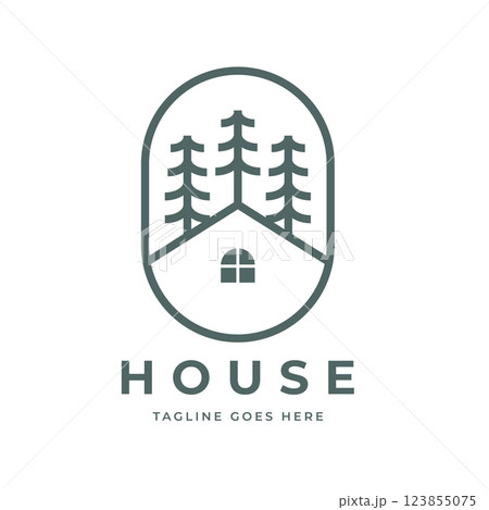 Minimalist House Logo with Pine Tree Elegant and Modern Design Suitable for businesses in the fields of real estate, property, cabin houses Minimalist House Logo with Pine Tree Elegant and Modern Design Suitable for businesses in the fields of real estate, property, cabin houses 123855075