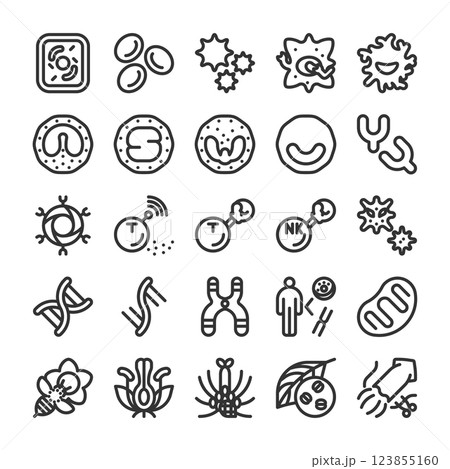 生物学 理科生物 アイコン セット 生物学 理科生物 アイコン セット 123855160