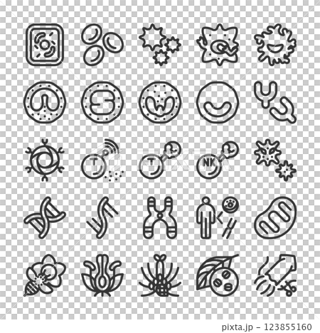 生物科學生物學圖標集 123855160