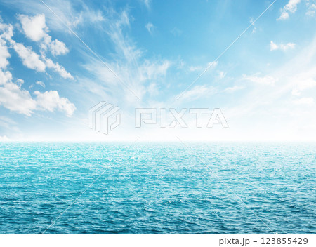 Summer landscape with a turquoise sea 123855429