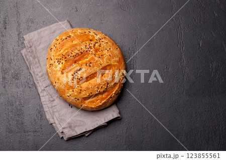 A loaf of freshly baked homemade bread A loaf of freshly baked homemade bread 123855561