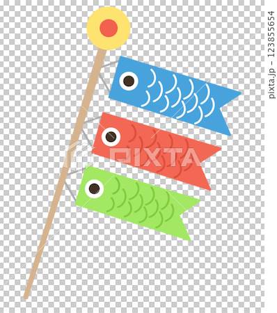 色彩鮮豔的鯉魚旗插圖,給人一種溫暖友善的感覺 色彩鮮豔的鯉魚旗插圖,給人一種溫暖友善的感覺 123855654