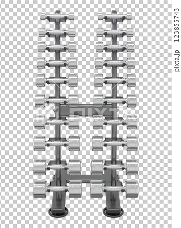 Gym Dumbbell rack, a stand for weightlifting gym equipment Gym Dumbbell rack, a stand for weightlifting gym equipment 123855743