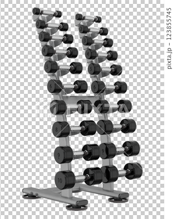 Gym Dumbbell rack, a stand for weightlifting gym equipment Gym Dumbbell rack, a stand for weightlifting gym equipment 123855745