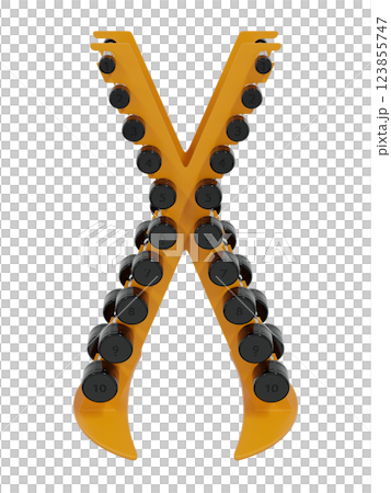 Gym Dumbbell rack in X shape, a stand for weightlifting gym equipment 123855747