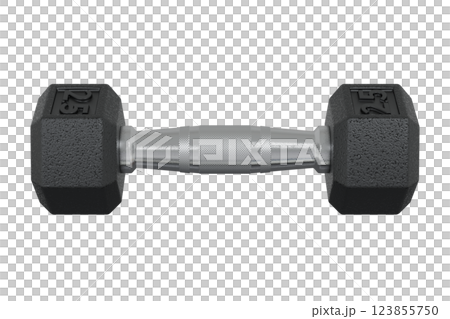 Hex Dumbbell with number 2.5, weightlifting gym equipment side view 123855750