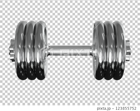 Cast Iron Chrome Adjustable Dumbbell, weightlifting gym equipment, side view 123855752