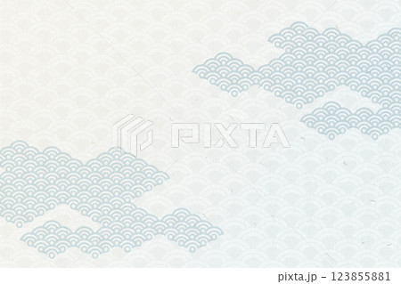 日本の伝統工芸品 波の和柄模様の和紙素材 日本の伝統工芸品 波の和柄模様の和紙素材 123855881