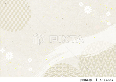 日本伝統の和柄模様の和紙素材 123855883