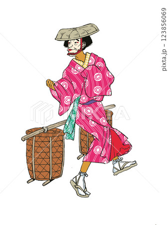 お万が飴売り お万が飴売り 123856069