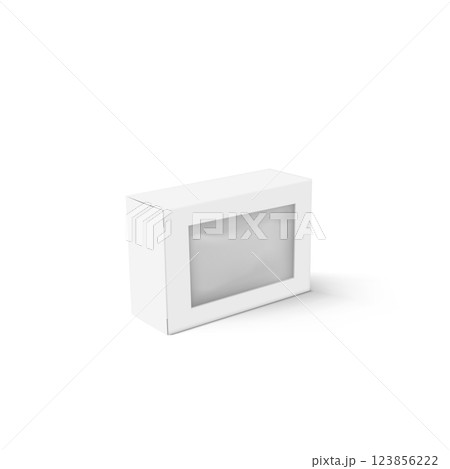 White Product Packaging Box with Transparent Window Vector 123856222