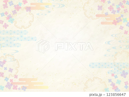 紫陽花の花びら背景フレーム 123856647