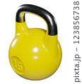 Olympic kettlebell, heavy cast yellow iron powerlifting equipment with number 16 123856738