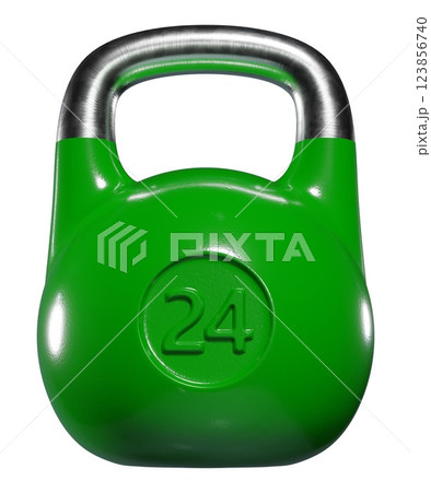 Olympic kettlebell, heavy cast iron powerlifting equipment with number 24 123856740