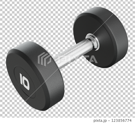 Blank Round Rubber Dumbbell with number 10, weightlifting gym equipment 123856774