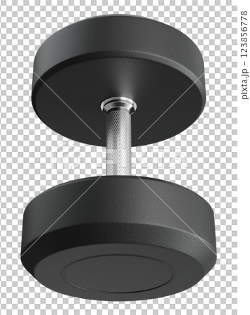 Blank Round Rubber Dumbbell, weightlifting gym equipment top view 123856778