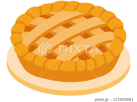アップルパイの手描きイラスト 123856861