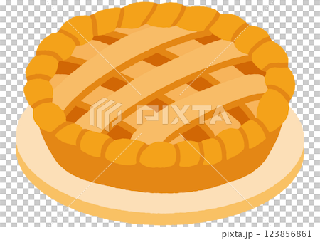 アップルパイの手描きイラスト 123856861