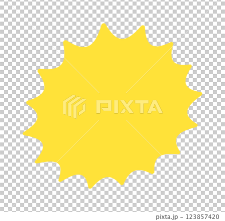 Simple and pop yellow jagged oval illustration - Parts for speech bubbles, frames, etc. Simple and pop yellow jagged oval illustration - Parts for speech bubbles, frames, etc. 123857420