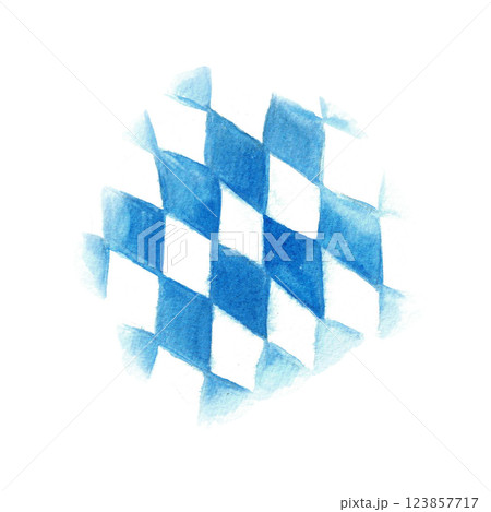 Blue rhombus on white background. Oktoberfest Bavarian traditional ornament. Watercolor hand drawn illustration. Elements of the Bavarian flag for banner, flyer Oktoberfest design. Isolated clipart. Blue rhombus on white background. Oktoberfest Bavarian traditional ornament. Watercolor hand drawn illustration. Elements of the Bavarian flag for banner, flyer Oktoberfest design. Isolated clipart. 123857717