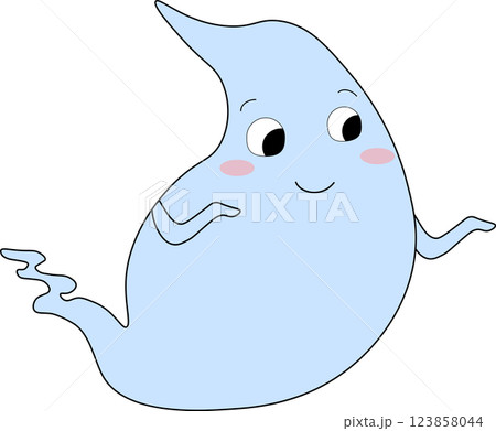 Hand drawn ghost character illustration. Hand drawn ghost character illustration. 123858044
