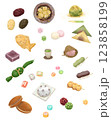 色々な日本の伝統的な和菓子 123858199