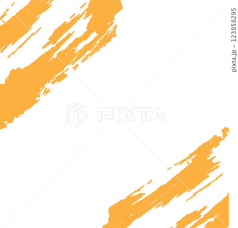 Abstract Yellow Paint Brush Stroke on White Square Background 123858295